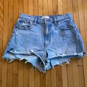 Abercrombie and Fitch high rise cut off Jean shorts. Size 29